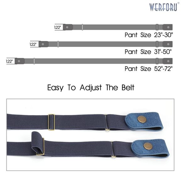 No Buckle Stretch Belt For Women Men Elastic Belt For Jeans Pants,j-dark👌 - Picture 6 of 7
